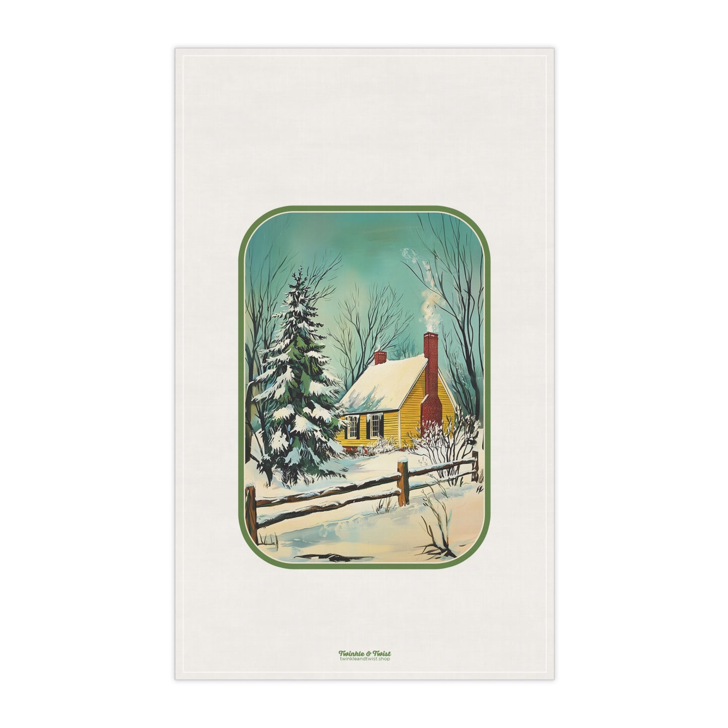 Vintage Holiday Cottage Hand Towel