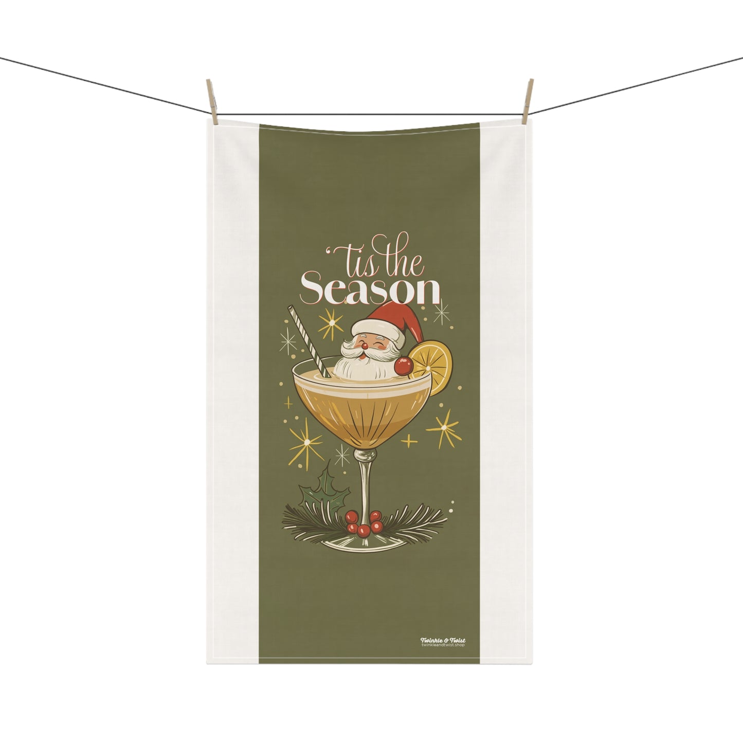 Holly Jolly Santa Christmas Towel