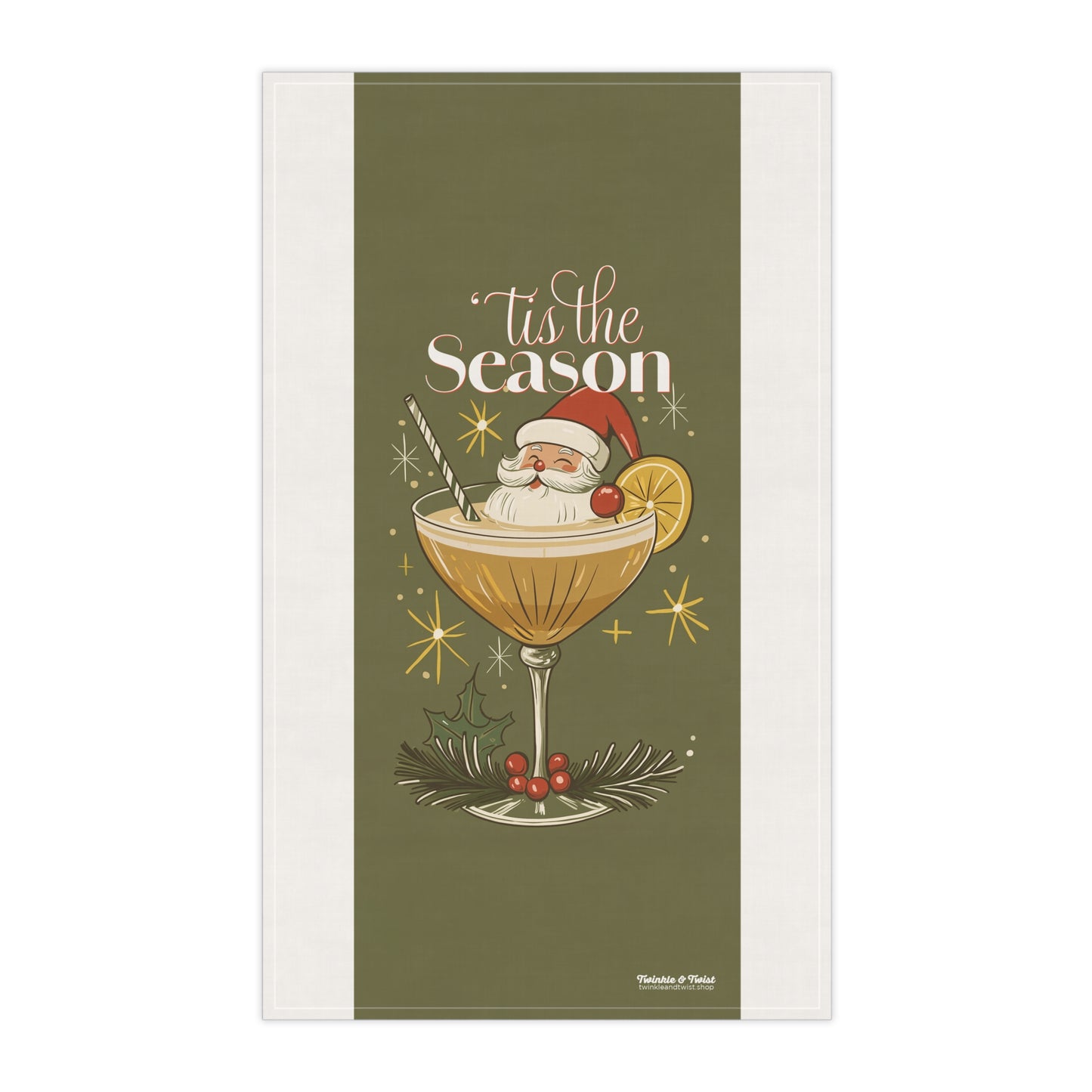 Holly Jolly Santa Christmas Towel