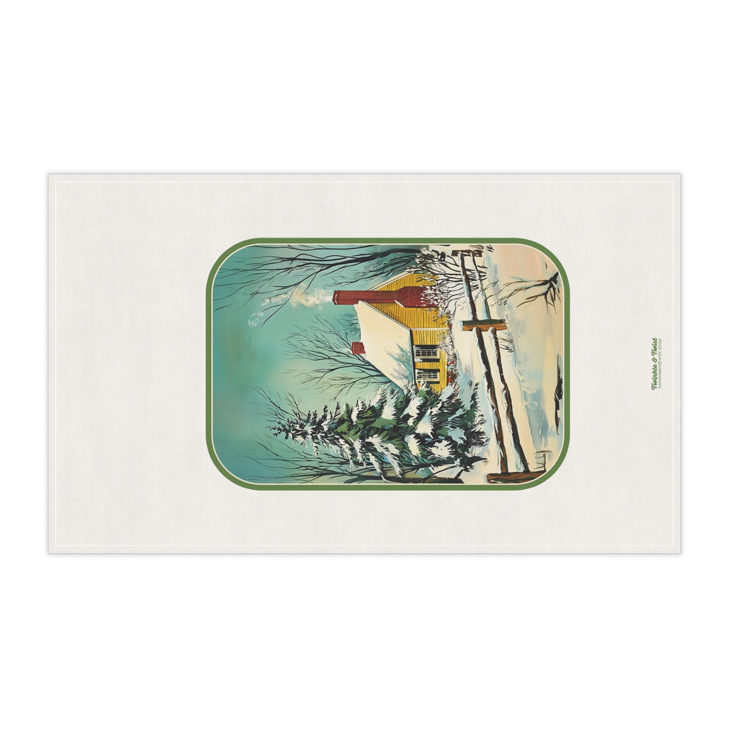 Vintage Holiday Cottage Hand Towel