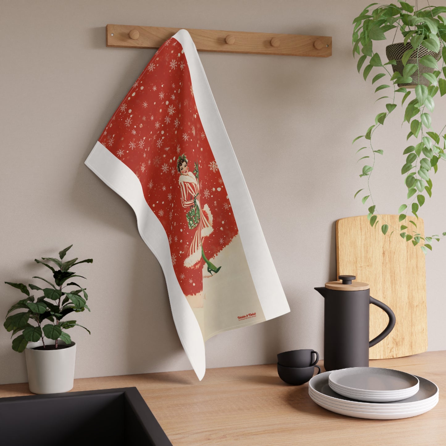 Retro Holiday Kitchen Towel